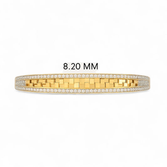 Bold Geometric Diamond Bangle Bracelet