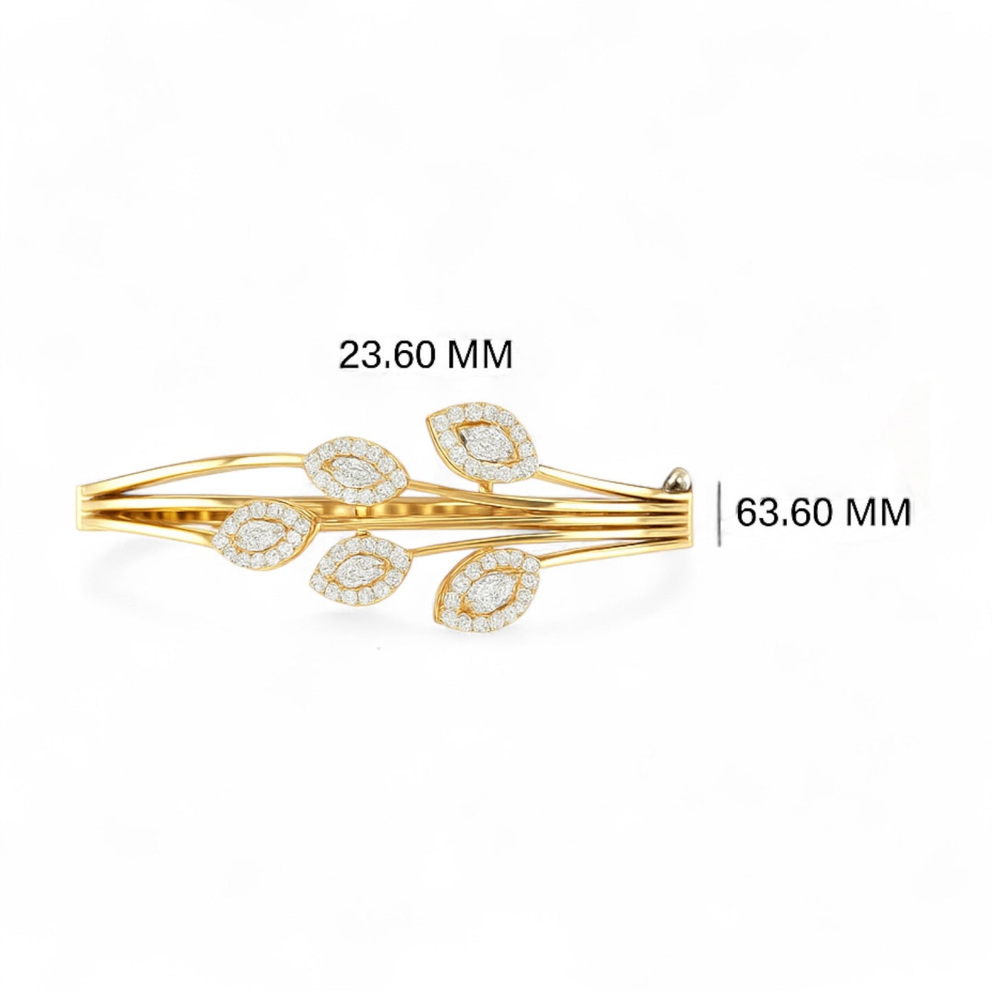 Marquise Leaf Diamond Open Bracelet