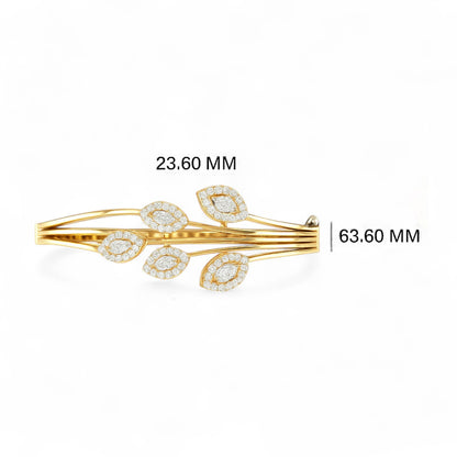 Marquise Leaf Diamond Open Bracelet