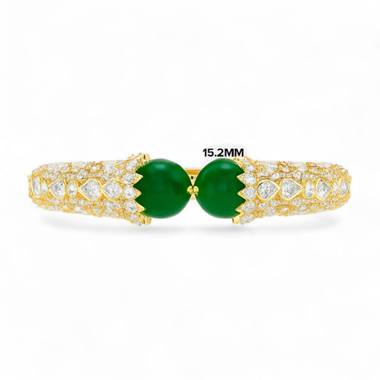 Royal Green Gemstone & Diamond Bangle