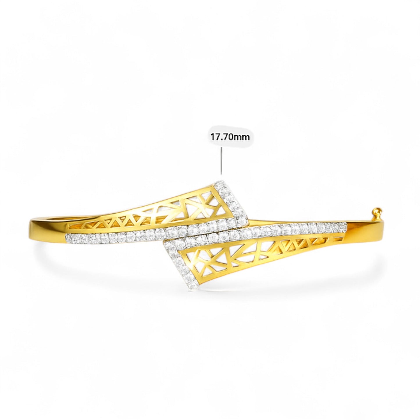 Geometric Diamond Lattice Bangle Bracelet
