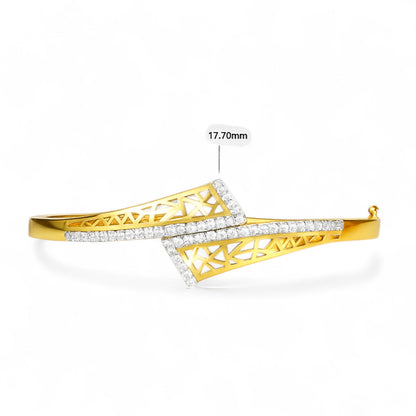 Geometric Diamond Lattice Bangle Bracelet
