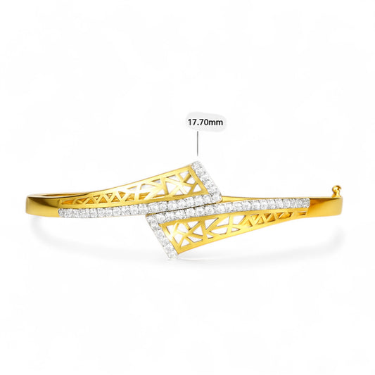 Geometric Diamond Lattice Bangle Bracelet