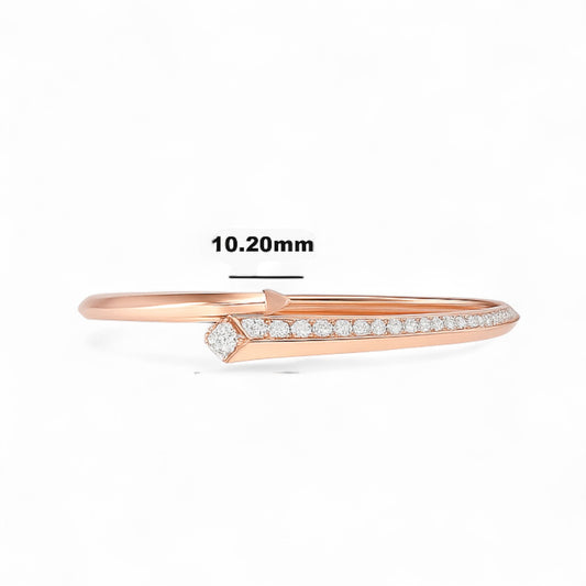 Sleek Tapered Diamond Bangle Bracelet