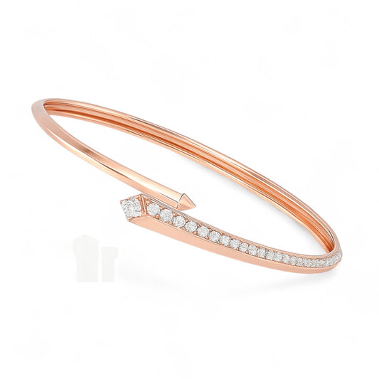 Sleek Tapered Diamond Bangle Bracelet