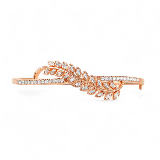 Nature Inspired Leaf Diamond Bangle