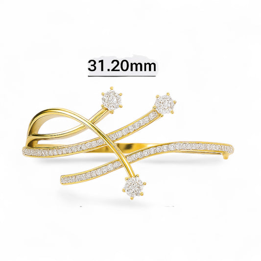 Starry Diamond Cluster Gold and Silver Bracelet