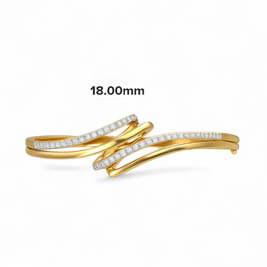 Flowing Diamond Wave Bangle Bracelet
