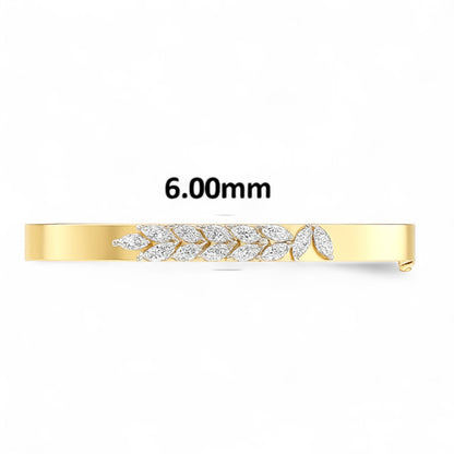 Minimalist Marquise Diamond Gold and Silver Bracelet