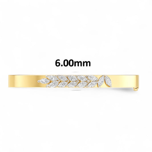 Minimalist Marquise Diamond Gold and Silver Bracelet