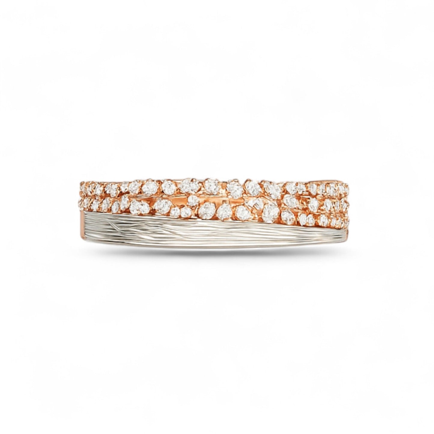 Dual Tone Interwoven Diamond Bangle