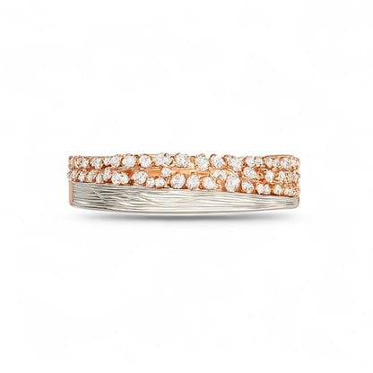 Dual Tone Interwoven Diamond Bangle