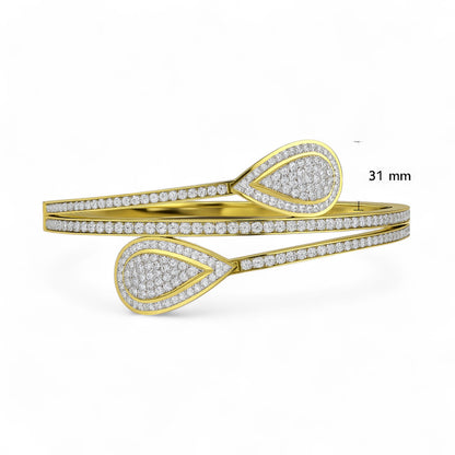 Teardrop Halo Diamond Bangle