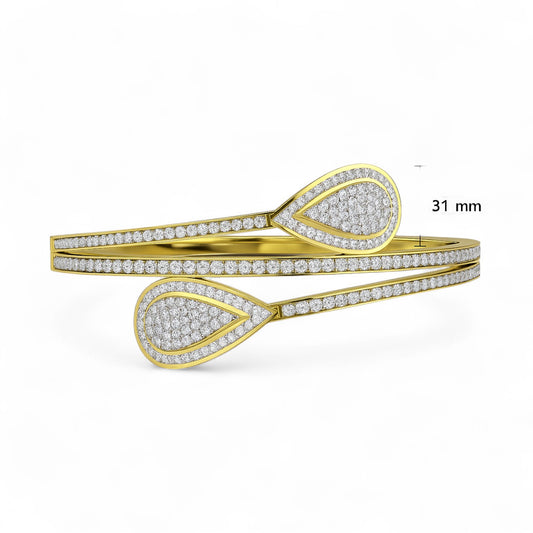 Teardrop Halo Diamond Bangle