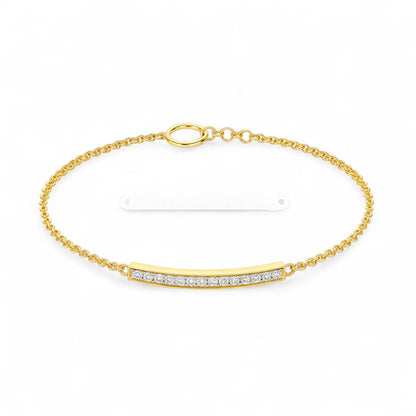 Sleek Gold Chain Bracelet with Diamond Bar