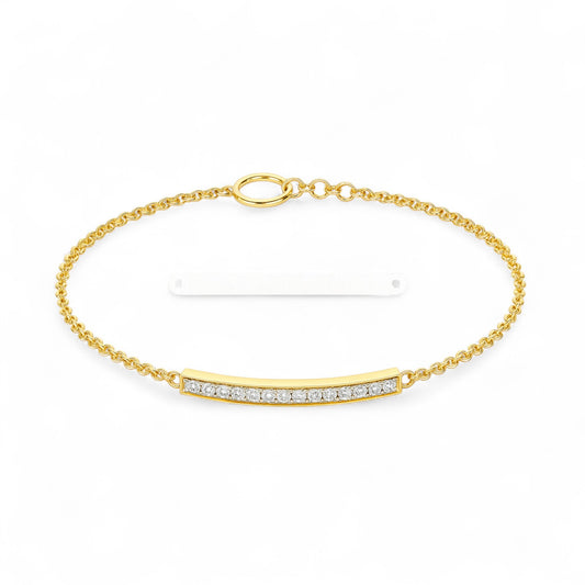 Sleek Gold Chain Bracelet with Diamond Bar