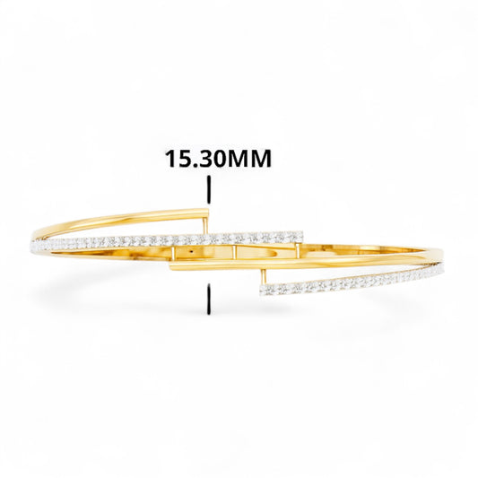 Contemporary Open Diamond Bangle Bracelet