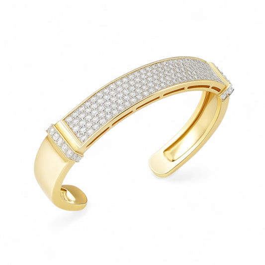 Luminous Grace Wide Diamond Cuff Bracelet
