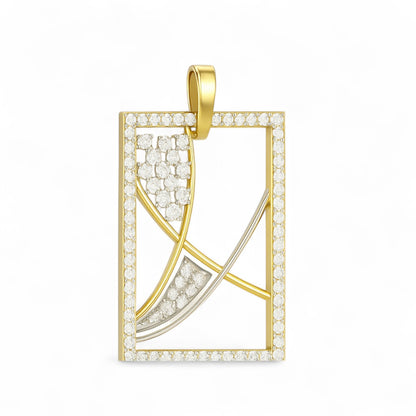 Modern Geometric Diamond Frame Pendant