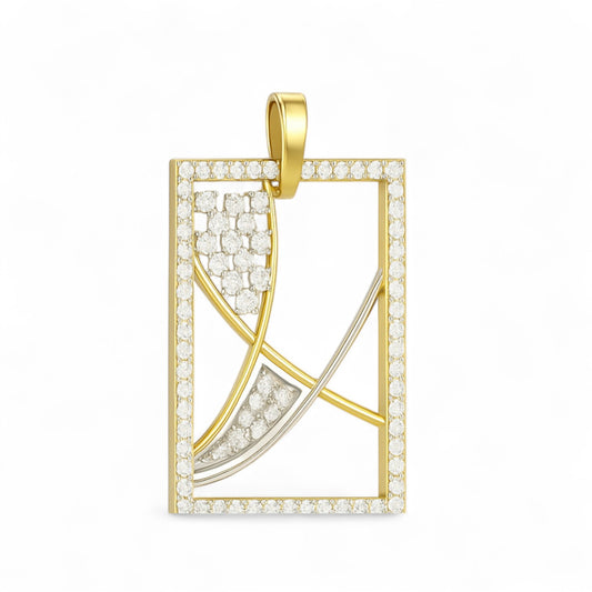 Modern Geometric Diamond Frame Pendant