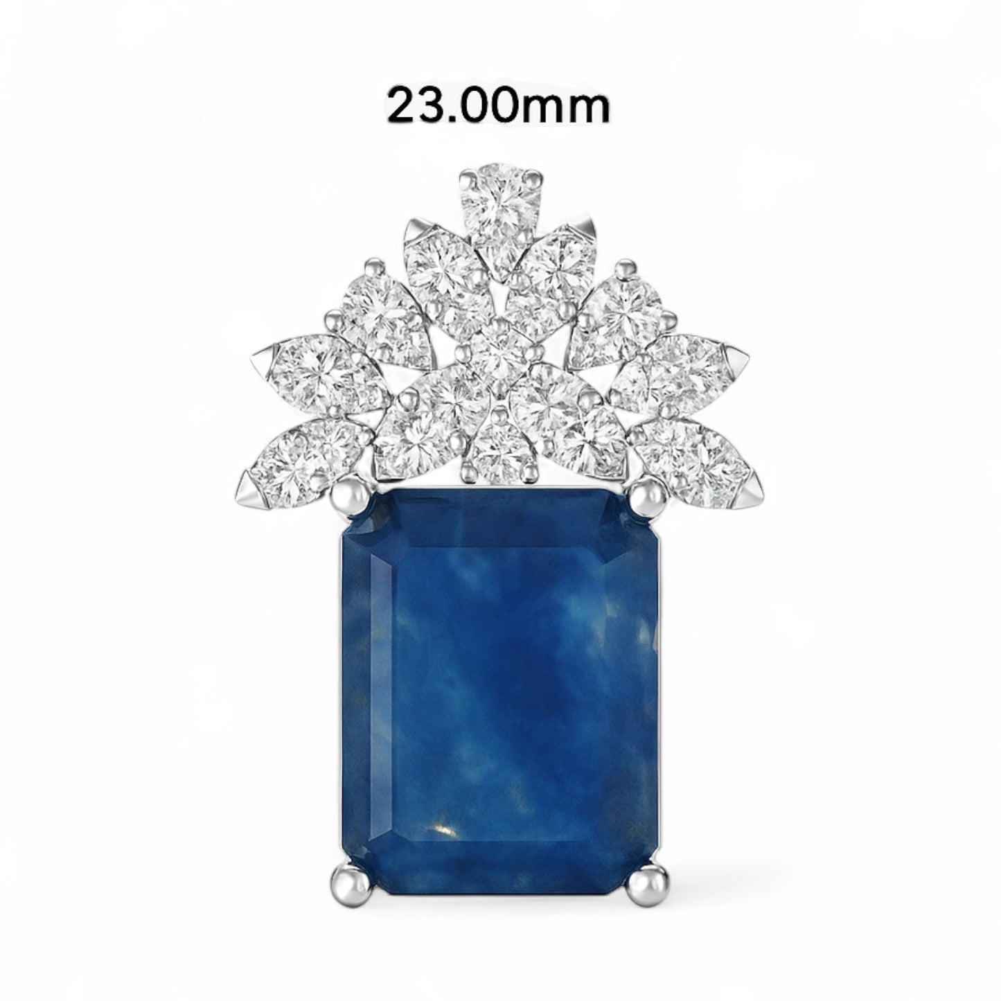Royal Blue Sapphire Diamond Accent Pendant