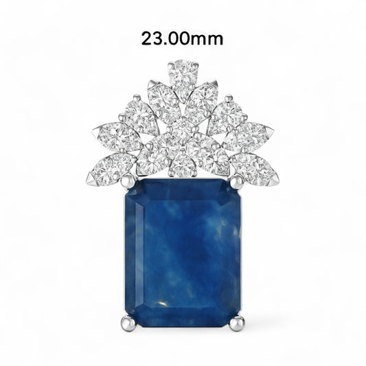 Royal Blue Sapphire Diamond Accent Pendant