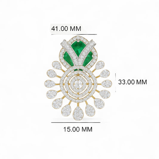 Majestic Emerald and Diamond Designer Pendant