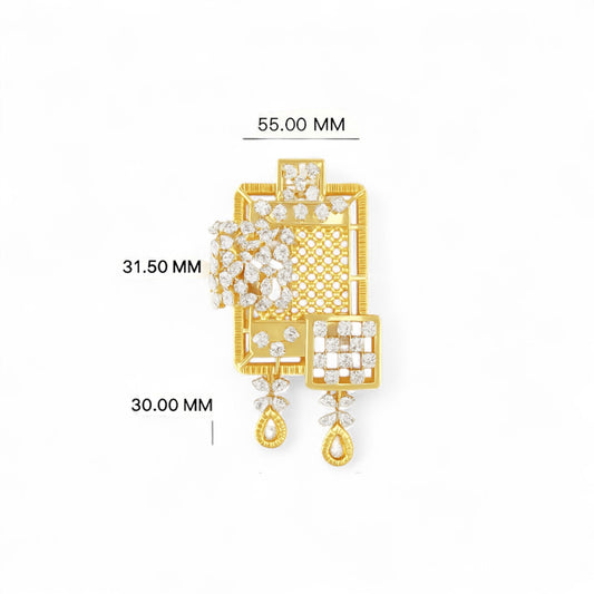 Statement Geometric Diamond Pendant Set
