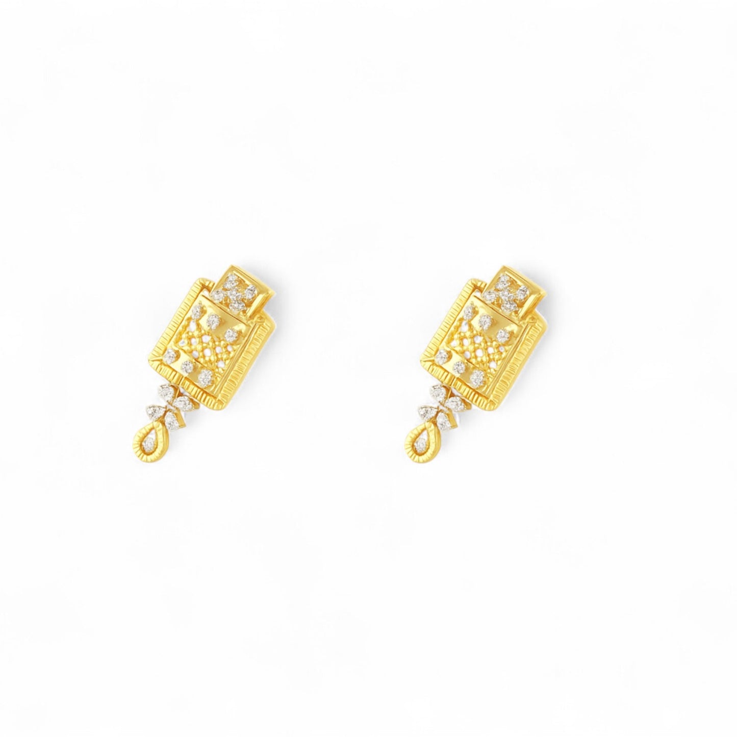 Statement Geometric Diamond Pendant Set
