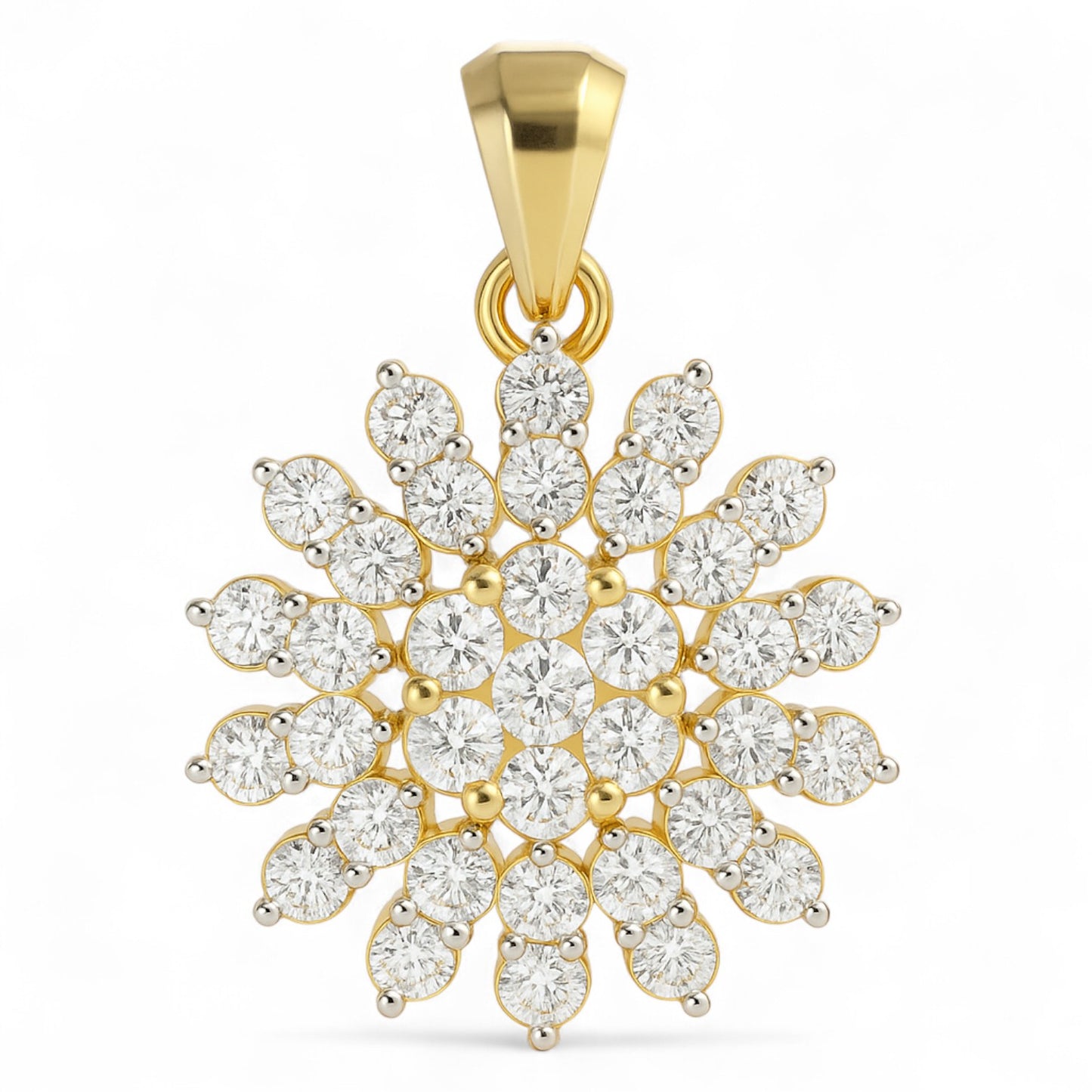 Radiant Floral Diamond Cluster Pendant