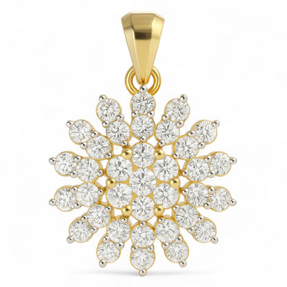 Radiant Floral Diamond Cluster Pendant
