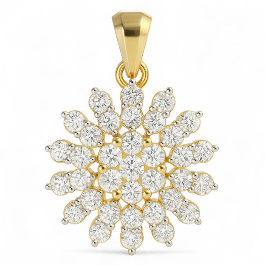 Radiant Floral Diamond Cluster Pendant