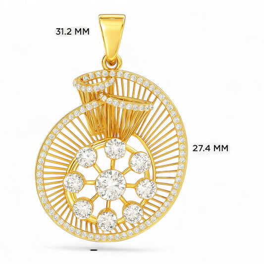 Contemporary Round Diamond Burst Pendant in Gold