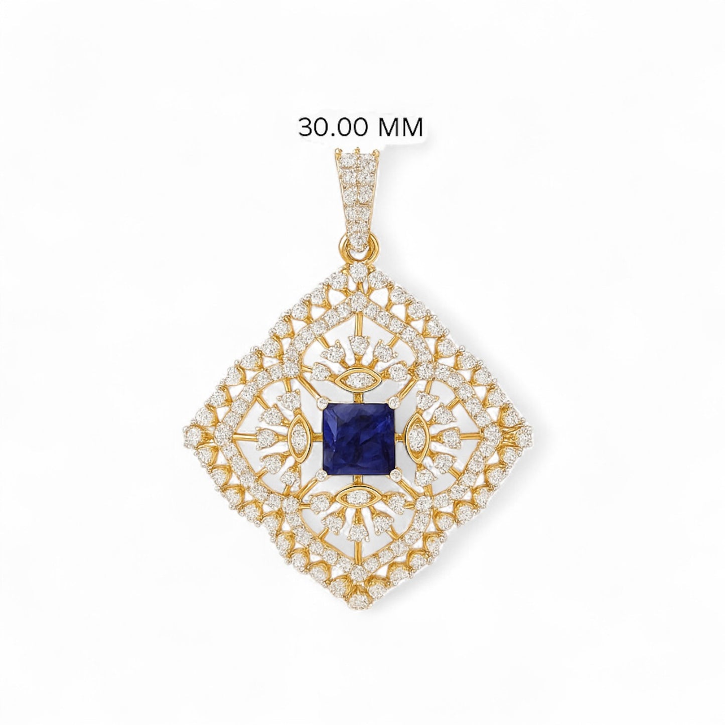Regal Blue Sapphire & Diamond Pendant