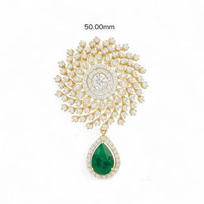 Grand Emerald Drop Diamond Pendant