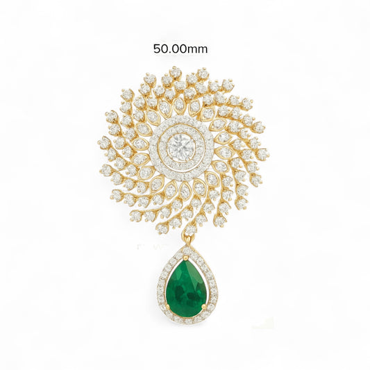Grand Emerald Drop Diamond Pendant