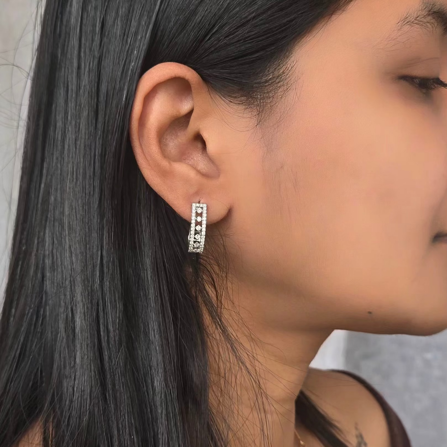 Radiant Arch Diamond Hoop Earrings