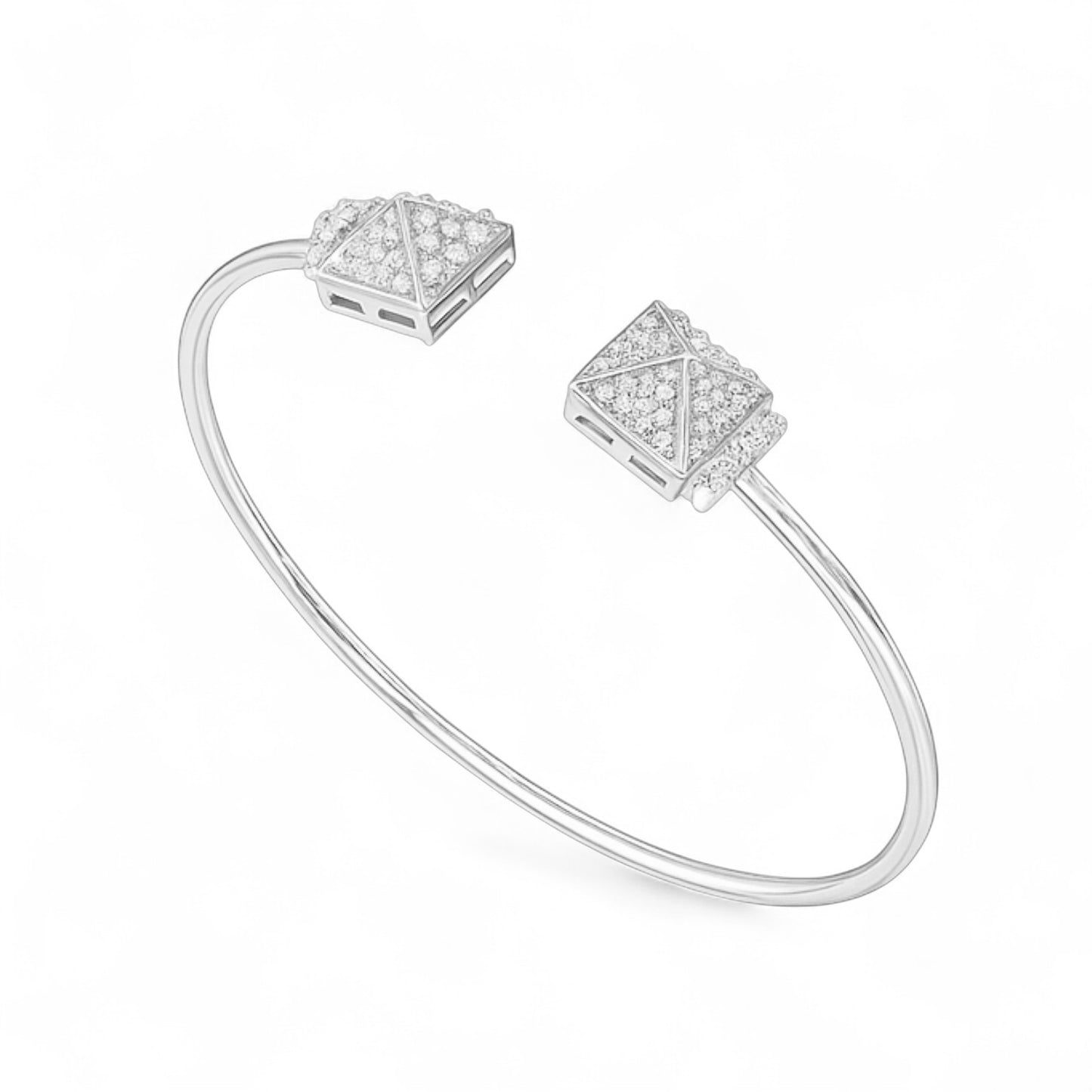 Diamond Pyramid Open Cuff Kadaa Bracelet
