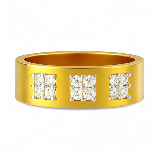 Classic Triple Cluster Diamond Band Ring