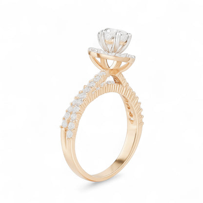 Classic Halo Diamond Engagement Ring