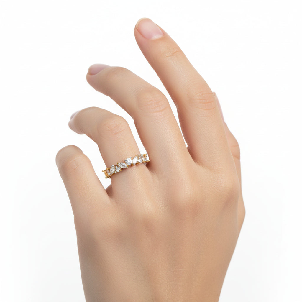 Marquise Cluster Diamond Band Ring