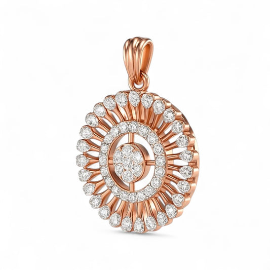 Radiant Round Diamond Sunburst Pendant