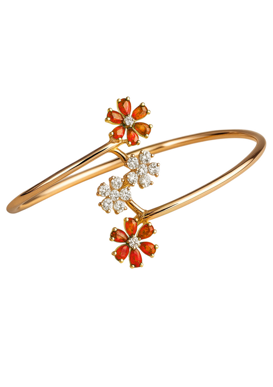 Saffron Floral Diamond Bracelet Kadaa
