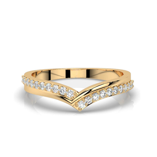 V Shaped Diamond Band Ring