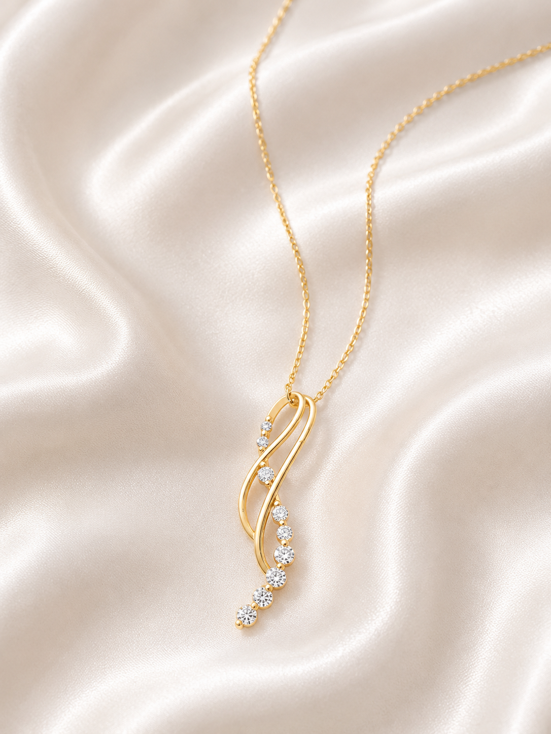 Triple Curve Diamond Pendant
