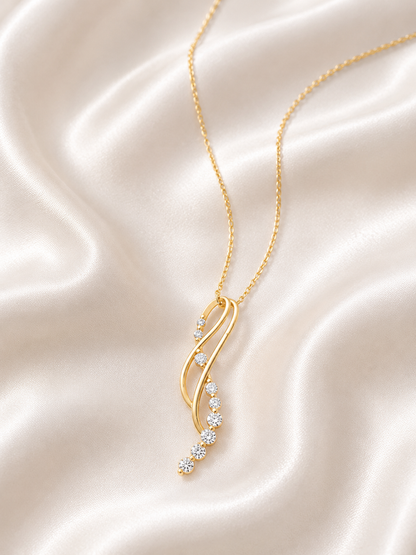 Triple Curve Diamond Pendant