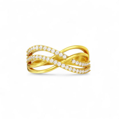 Infinity Diamond Crossover Ring