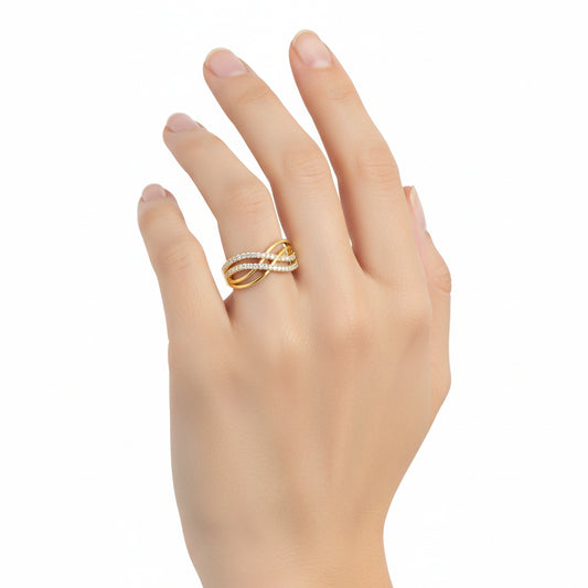 Infinity Diamond Crossover Ring