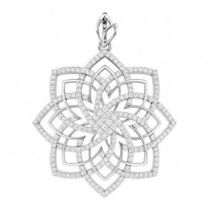 Floral Diamond Lattice Pendant in Gold