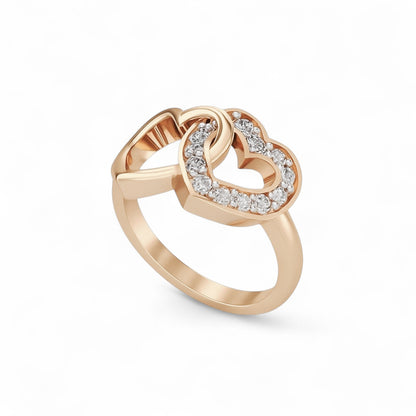 Twin Heart Diamond Ring